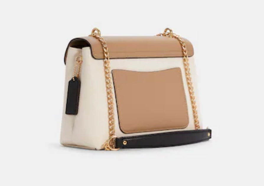 COACH Tammie Shoulder Bag Gold/Chalk Multi