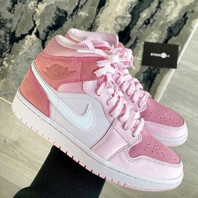Designer Air Jordan 1 Mid" GLAMIgital Pink High Q