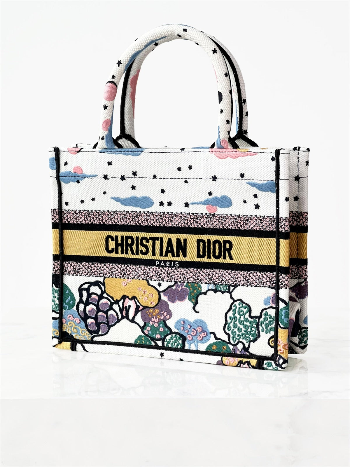 Dior Off White Latte Ciel de RÃƒÆ’Ã‚Âªve Embroidery Small Book Tote Bag