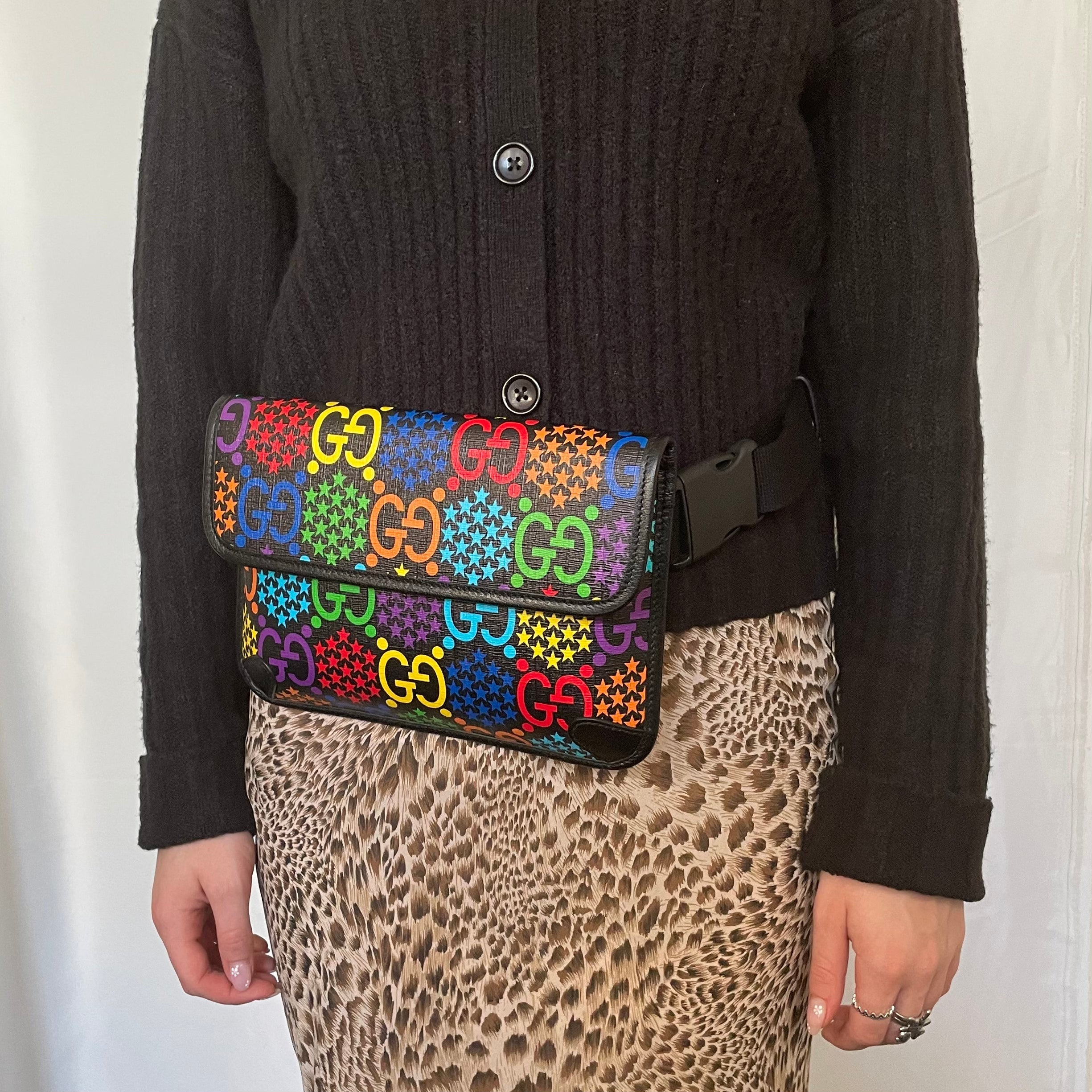 Gucci Multi Coated Canvas Psychedelic Belt Bag