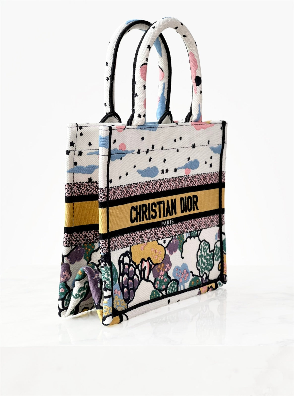 Dior Off White Latte Ciel de RÃƒÆ’Ã‚Âªve Embroidery Small Book Tote Bag