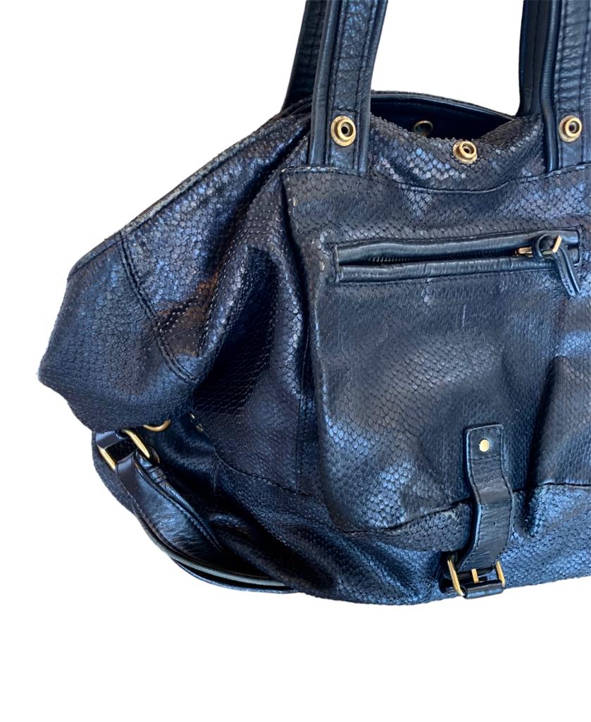 Jerome Dreyfus Black Snakeskin Billy Bag