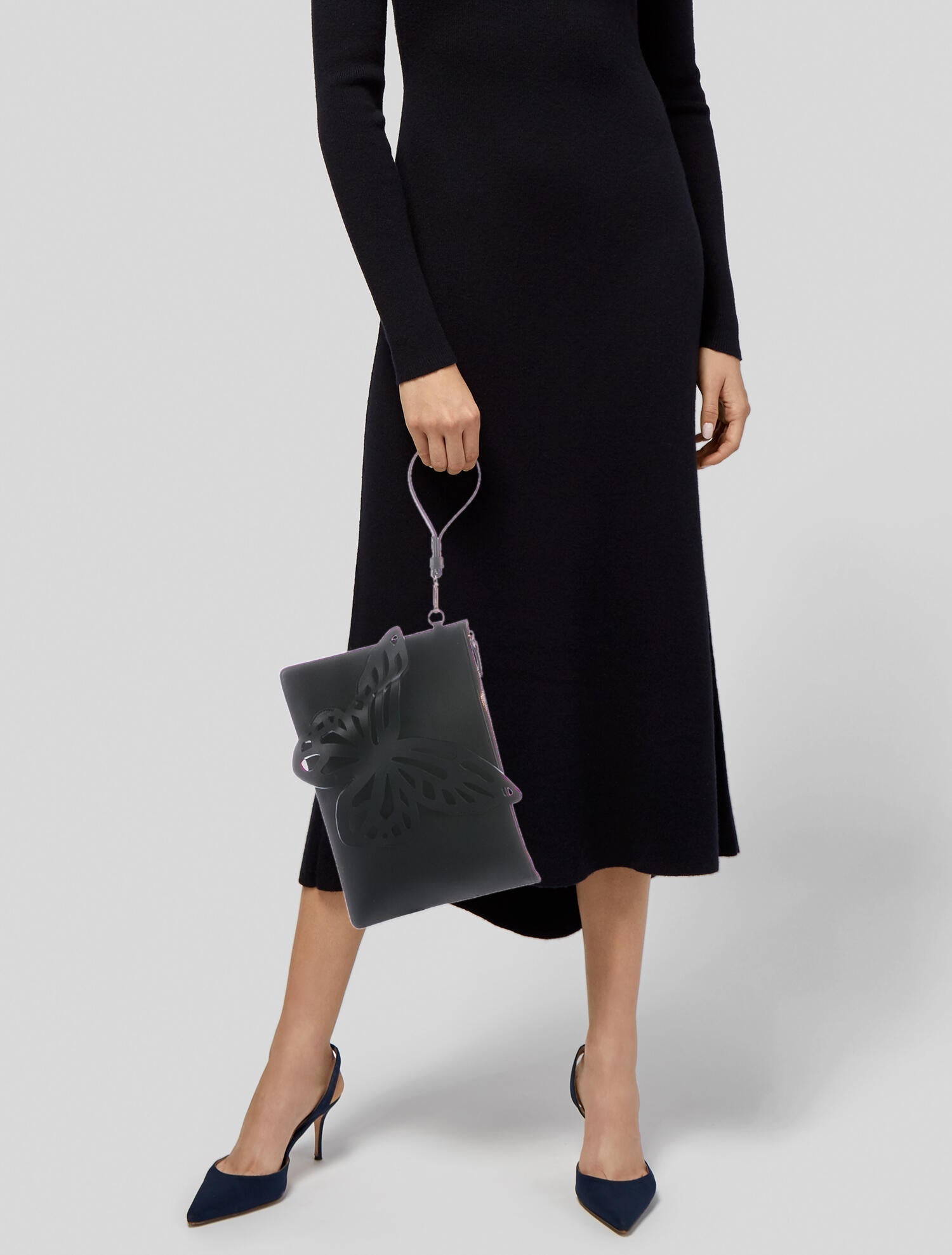Sophia Webster Black Butterfly Clutch