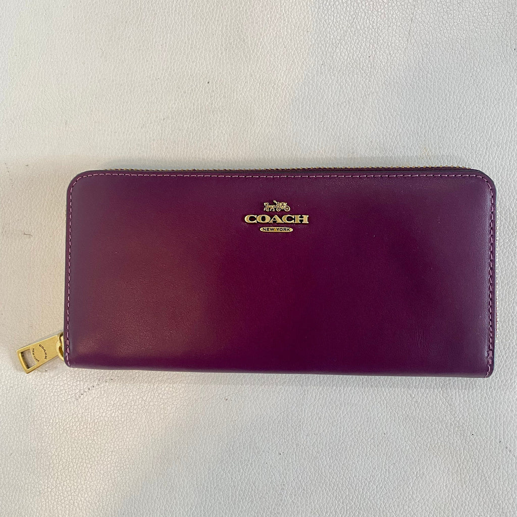 COACH Slim Accordion Zip Wallet Deep Berry NWOT