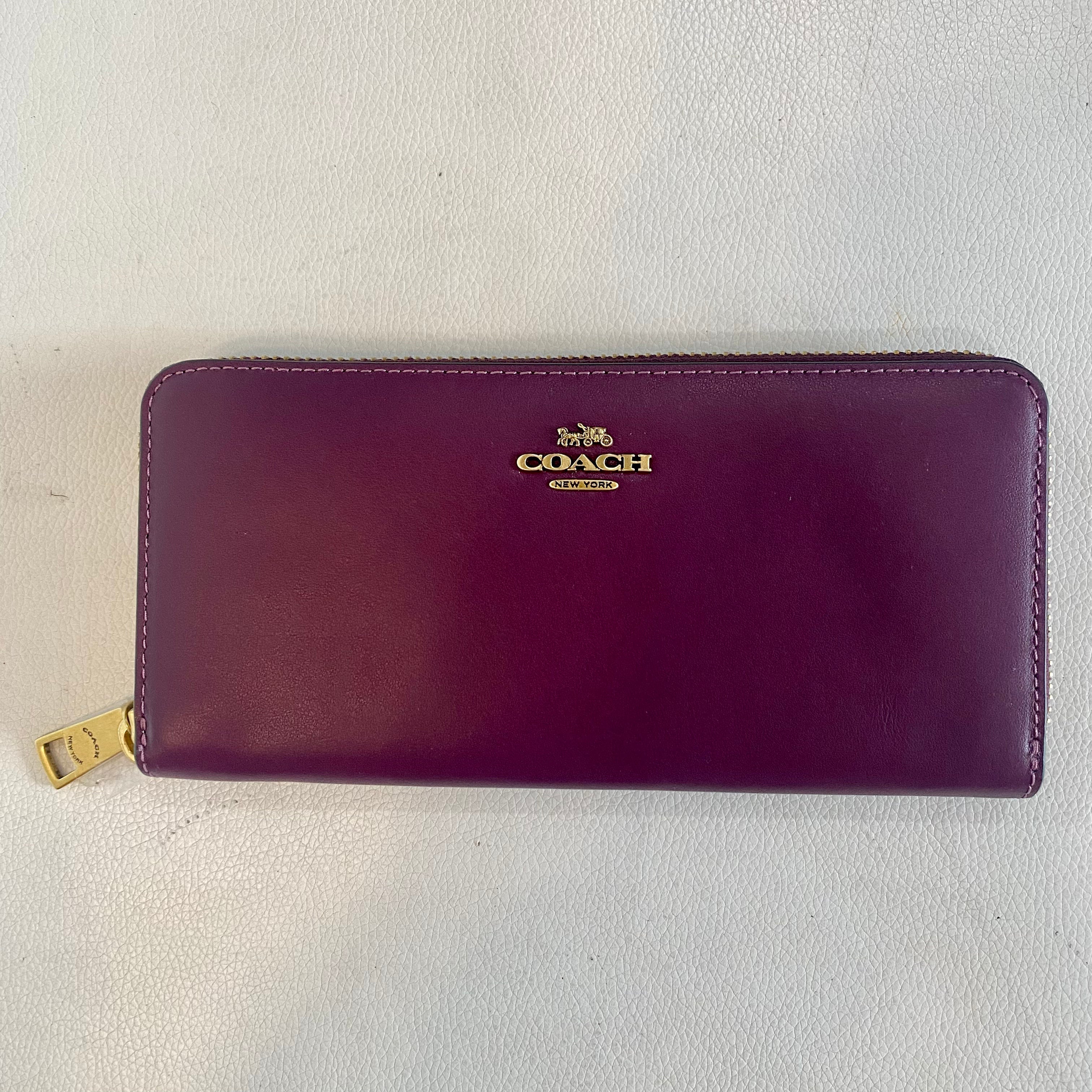 COACH Slim Accordion Zip Wallet Deep Berry NWOT