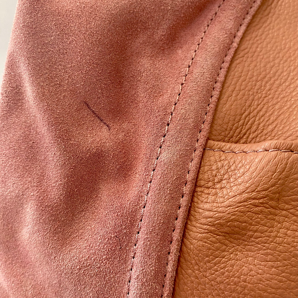 B.MAKOWSKY Leather and Suede Shoulder Bag Pink