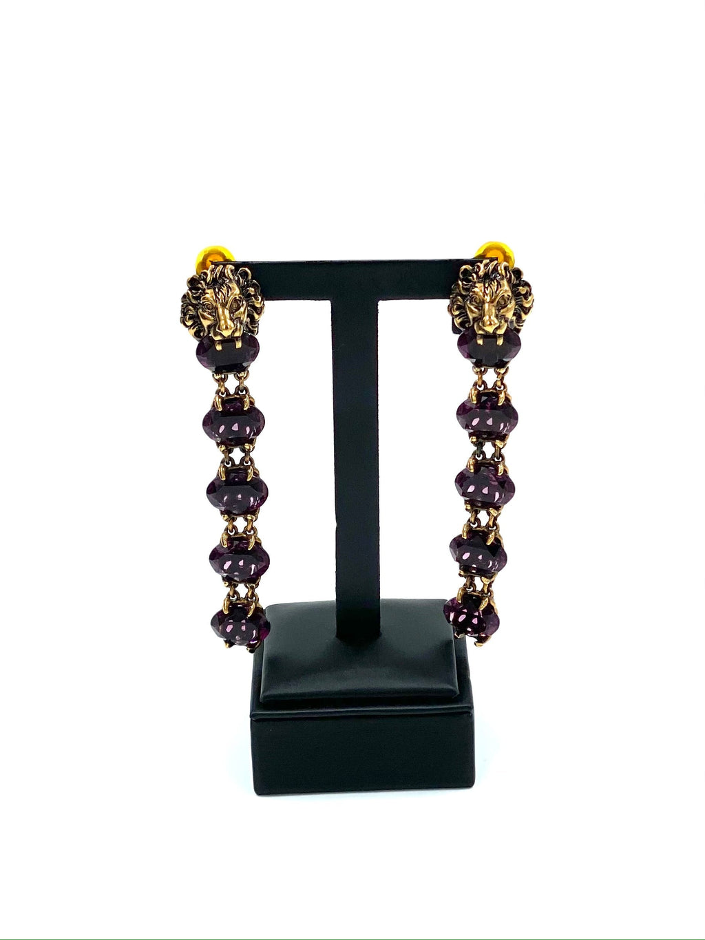 Gucci Goldfarbene Ohrclips mit Kristallen