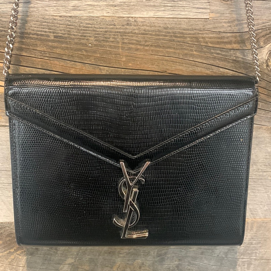 Saint Laurent Cassandra Chain Wallet Crocodile Leather Bag