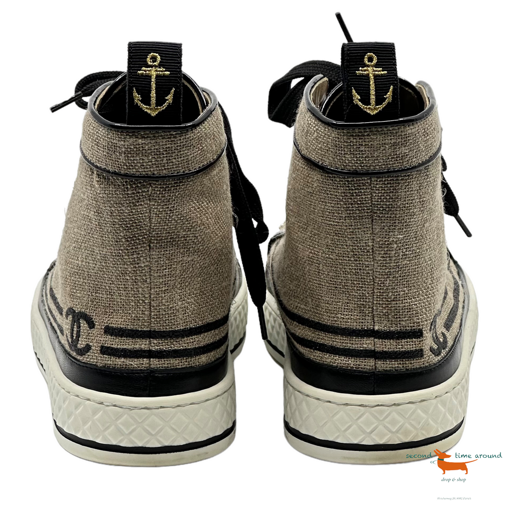 Chanel Beige Linen Sneaker