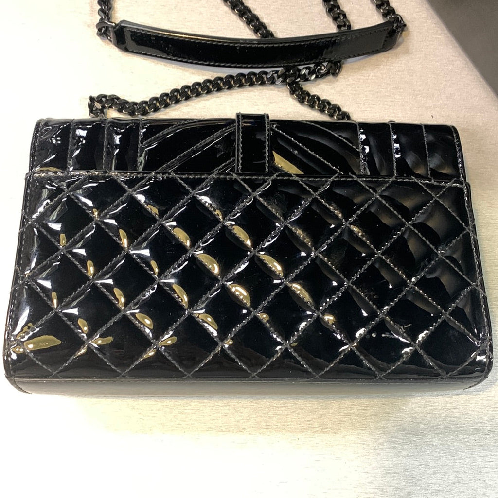 Saint Laurent Monogram Patent Leather Shoulder Bag