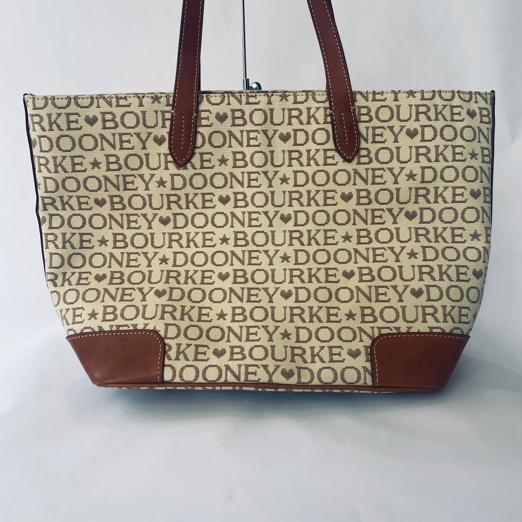 DOONEY & BOURKE Large Tote Cream and Lavender NWOT