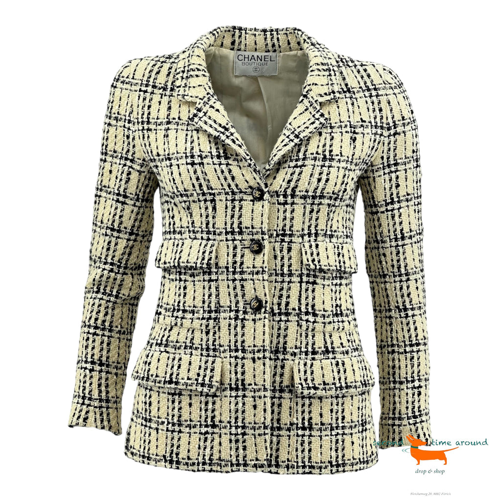 Chanel Black and White Tweed Jacket