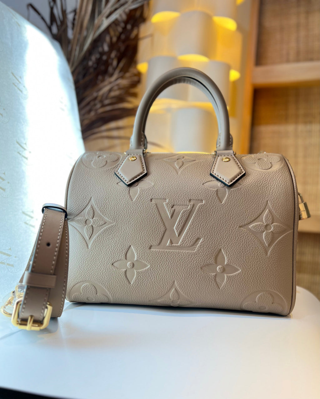 Louis Vuitton Speedy Bandouliere Bag Monogram Empreinte Giant 25