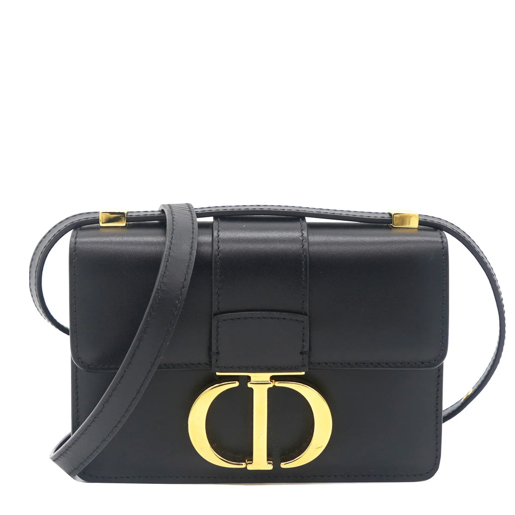 CHRISTIAN DIOR Micro 30 Montaigne Bag Box Calfskin Black