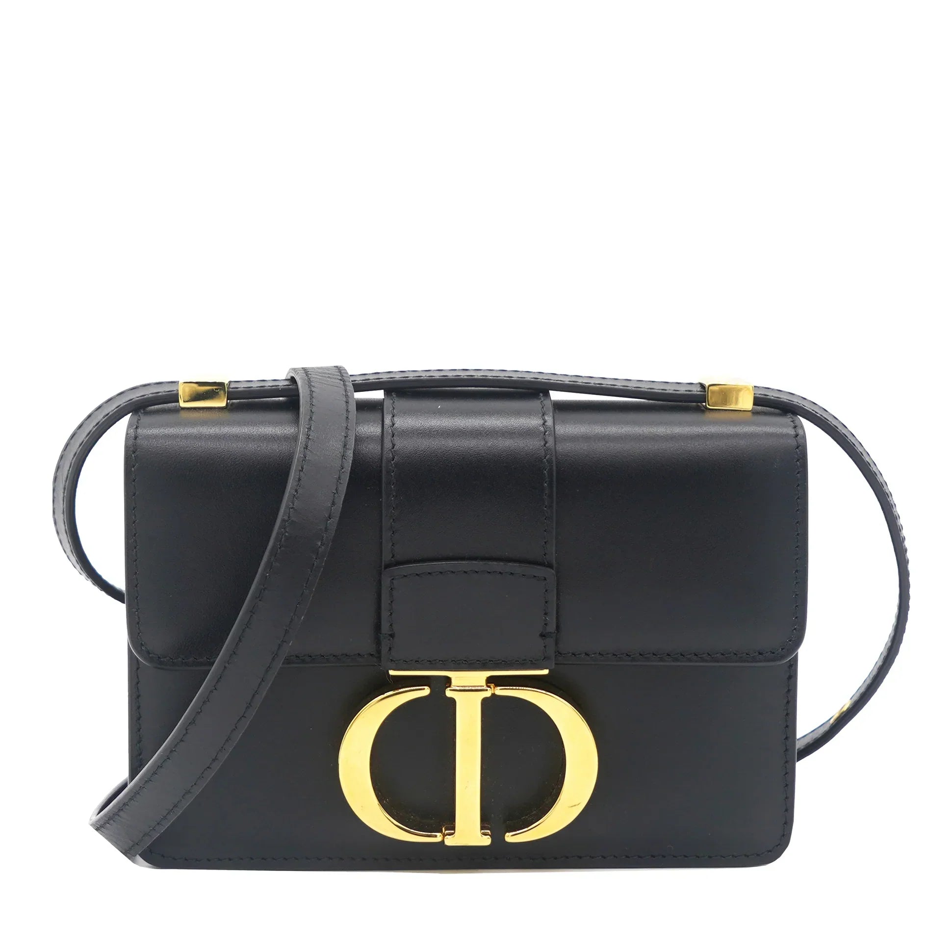 CHRISTIAN DIOR Micro 30 Montaigne Bag Box Calfskin Black