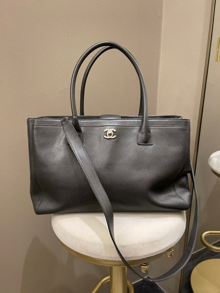Chanel Executive Tote Bag Dark Grey Grainy Calfskin