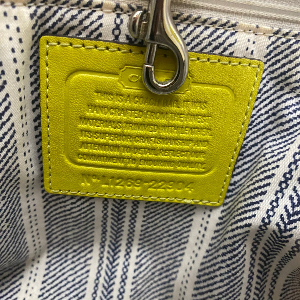 COACH Lime Green Straw Bag