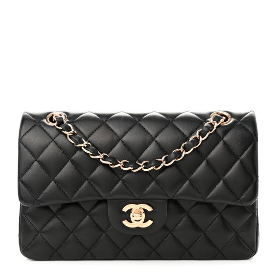Chanel Lambskin Quilted Small Double Flap Black
