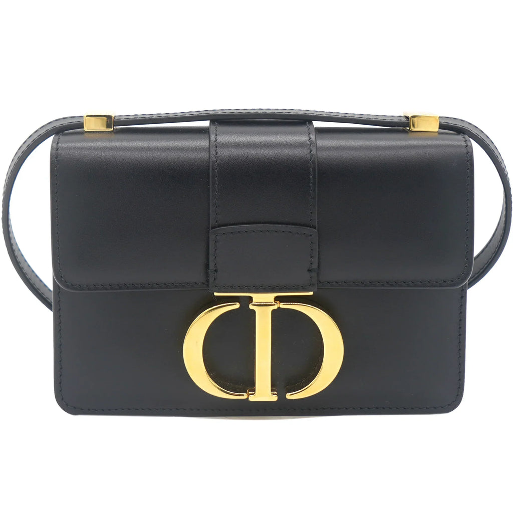 CHRISTIAN DIOR Micro 30 Montaigne Bag Box Calfskin Black