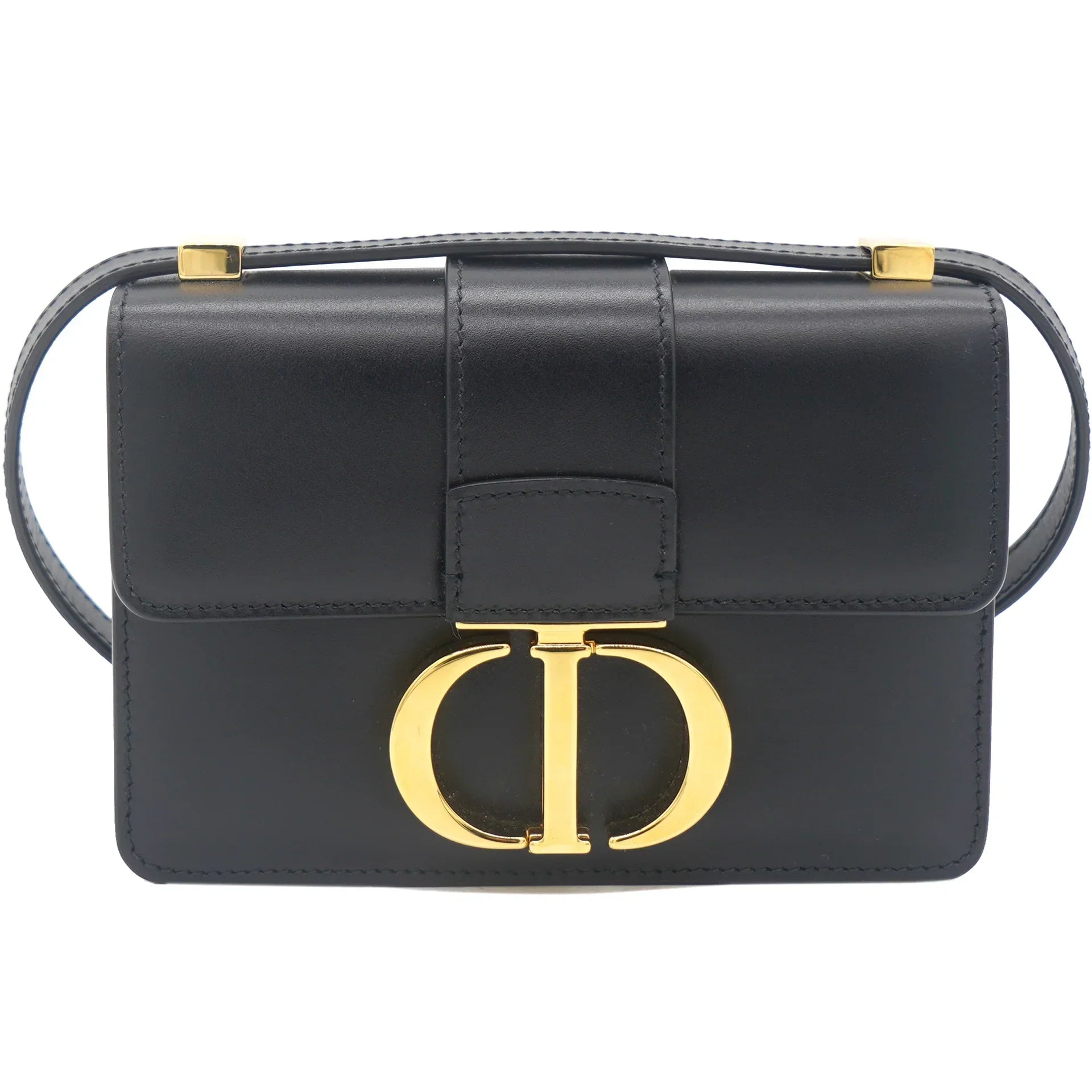 CHRISTIAN DIOR Micro 30 Montaigne Bag Box Calfskin Black