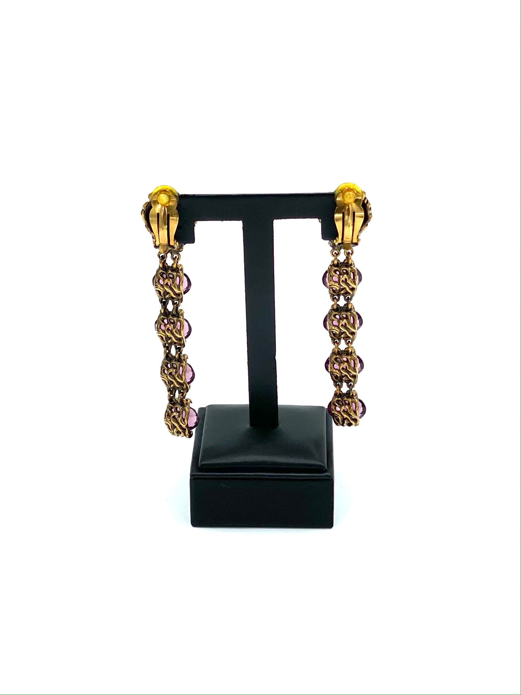 Gucci Goldfarbene Ohrclips mit Kristallen