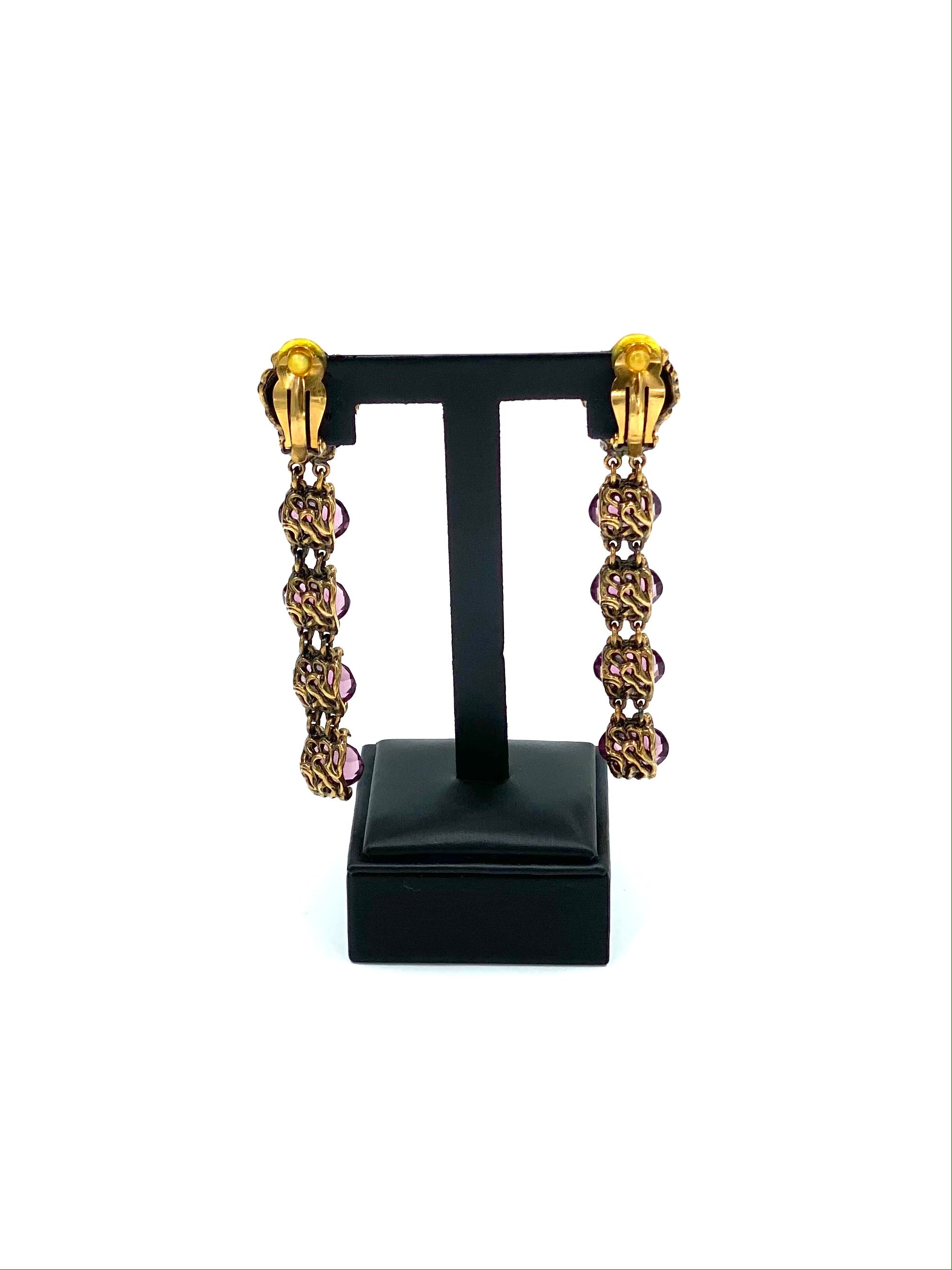 Gucci Goldfarbene Ohrclips mit Kristallen