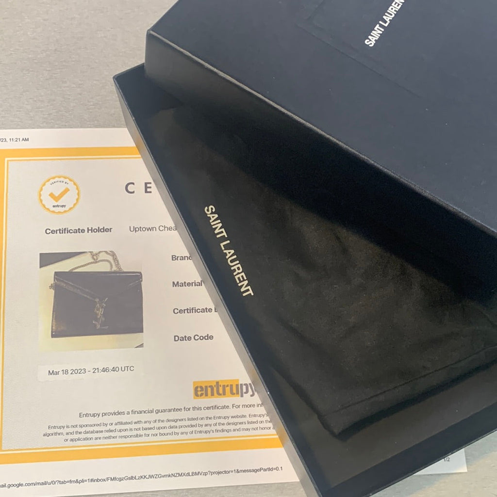 Saint Laurent Cassandra Chain Wallet Crocodile Leather Bag