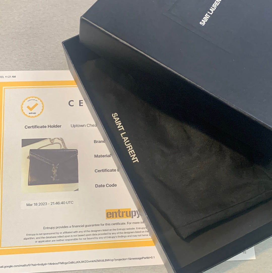 Saint Laurent Cassandra Chain Wallet Crocodile Leather Bag