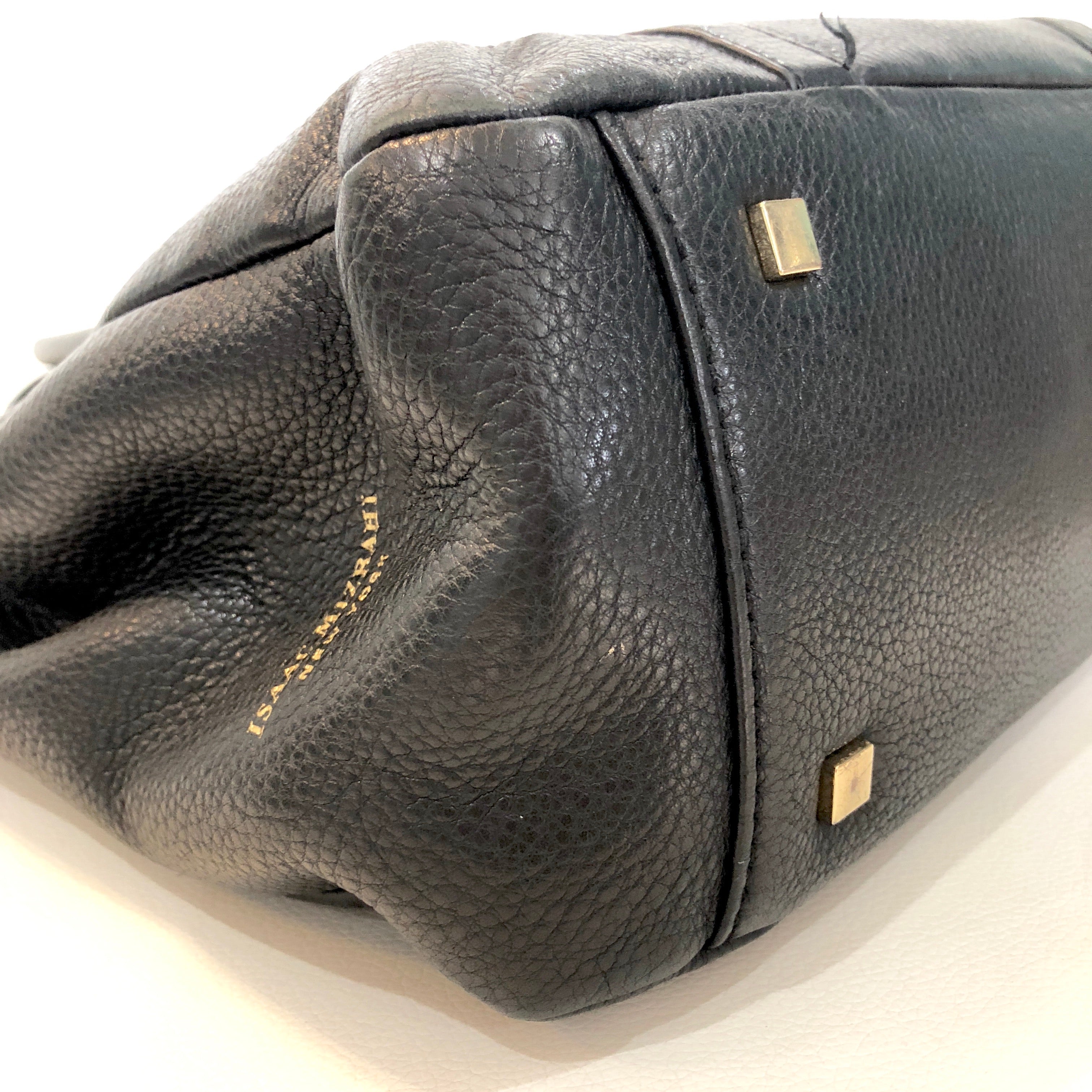 ISAAC MIZRAHI Black Leather Handbag