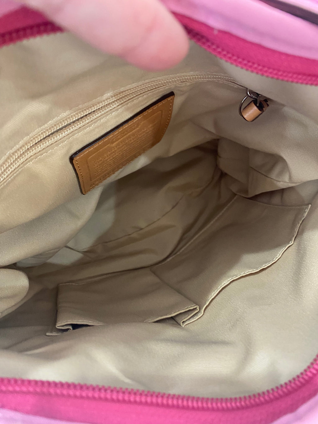 COACH Leather Bucket Bag Pink and Red