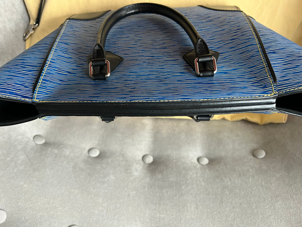 Louis Vuitton Phenix Shoulder Tote in Blue Jean Denim Blue Epi Noir