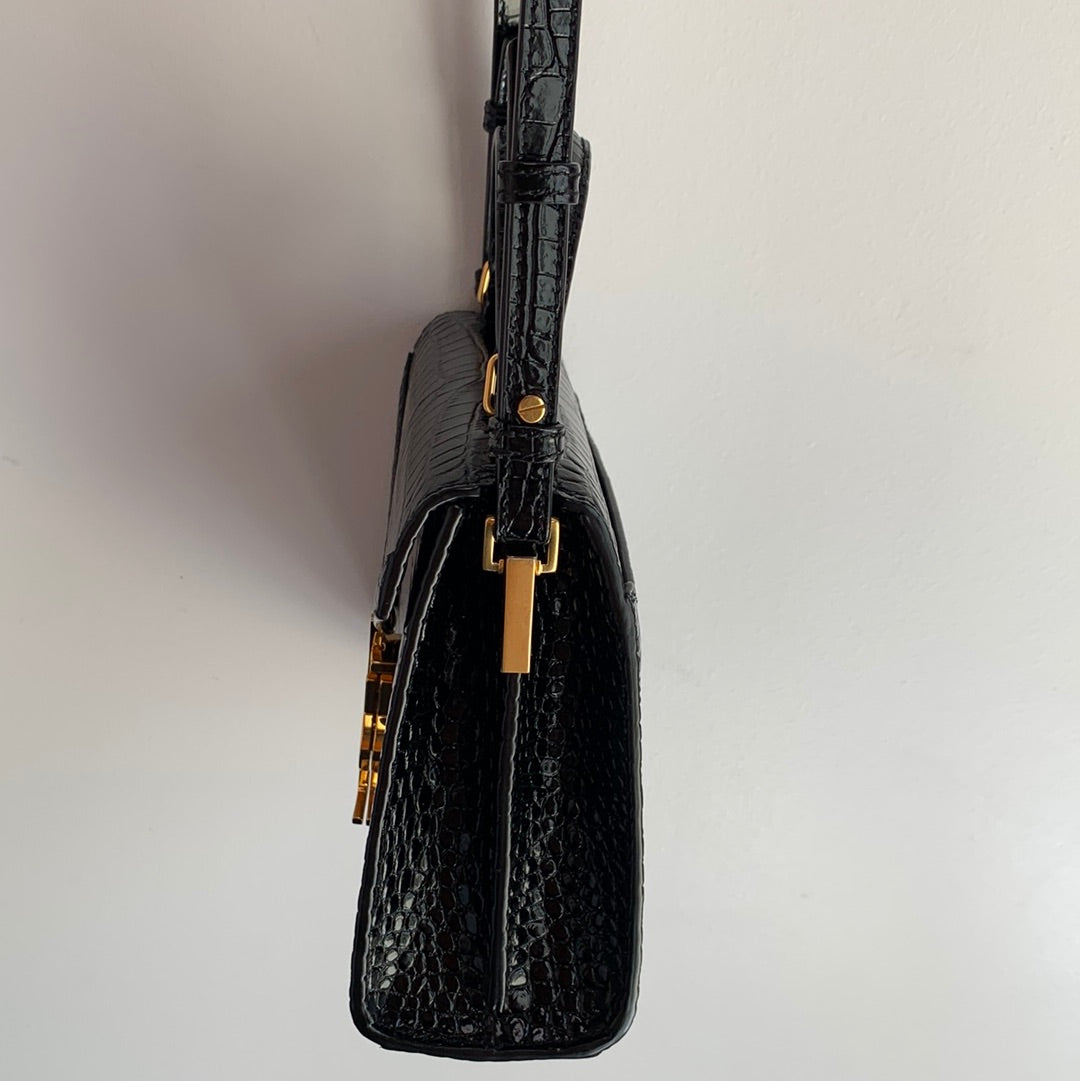 Saint Laurent Cassandra Top Handle Crocodile Bag