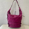 B. MAKOWSKY Leather Hobo Shoulder Bag Magenta