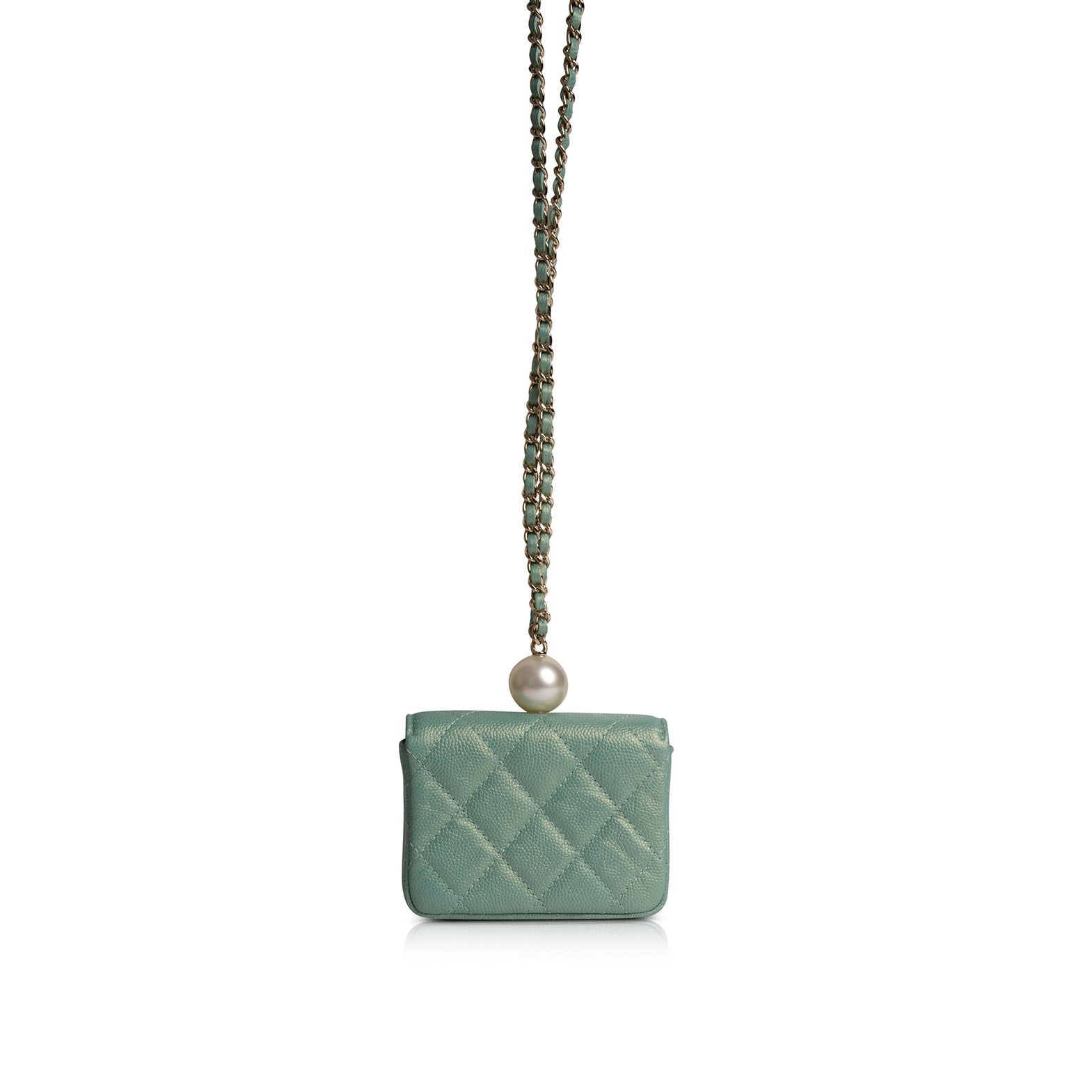CHANEL 2021 CC Pearl Coin Purse with Chain