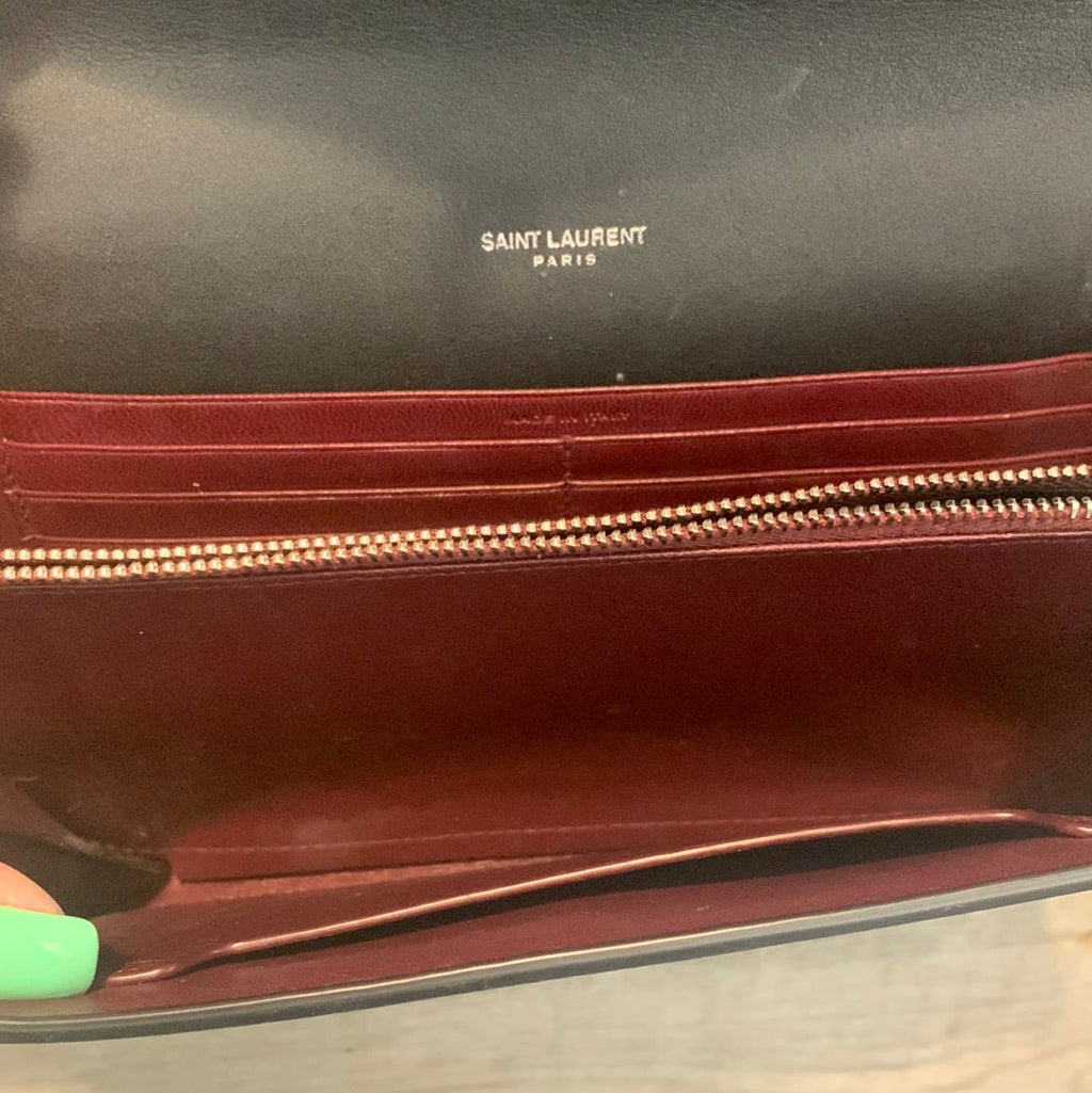 Saint Laurent Cassandra Chain Wallet Crocodile Leather Bag