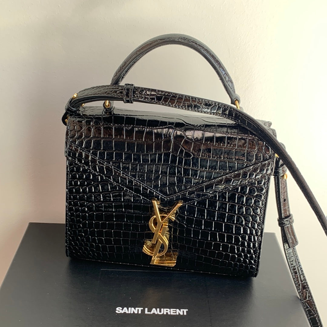 Saint Laurent Cassandra Top Handle Crocodile Bag