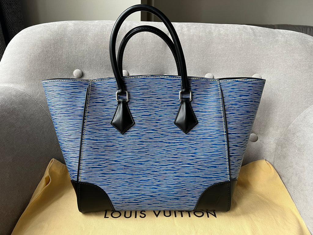 Louis Vuitton Phenix Shoulder Tote in Blue Jean Denim Blue Epi Noir