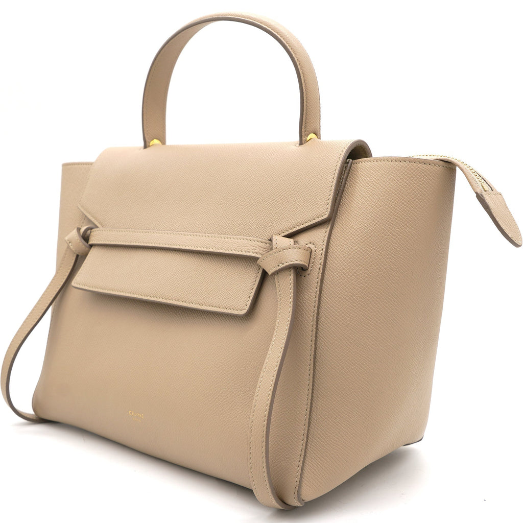 Celine Mini Belt in Grained Calfskin Light Taupe
