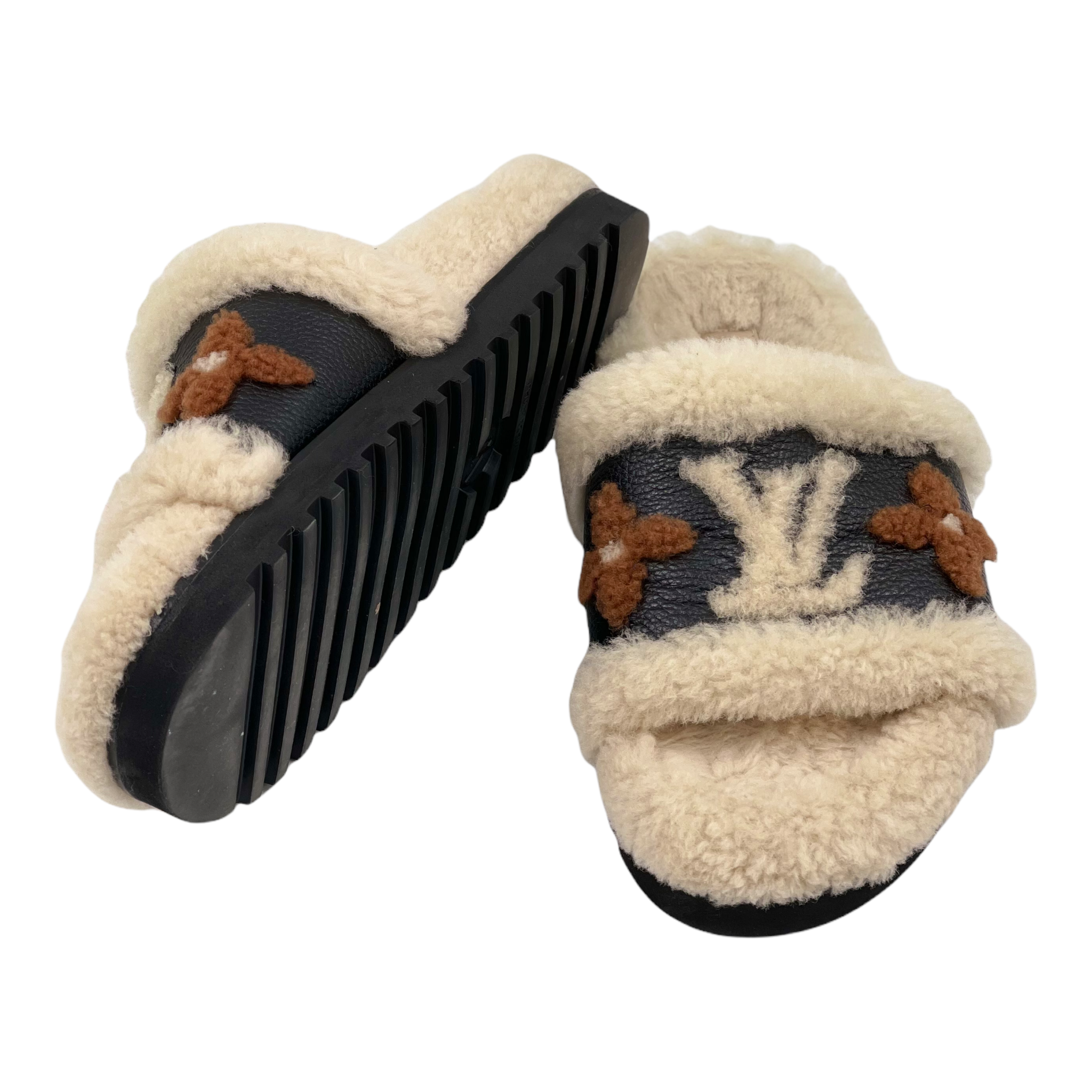 Louis Vuitton Shearling Calfskin Paseo Flat Comfort Mule