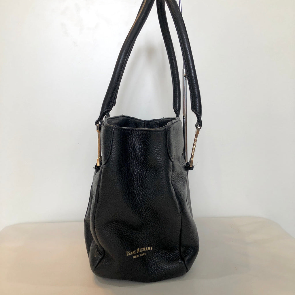 ISAAC MIZRAHI Black Leather Handbag