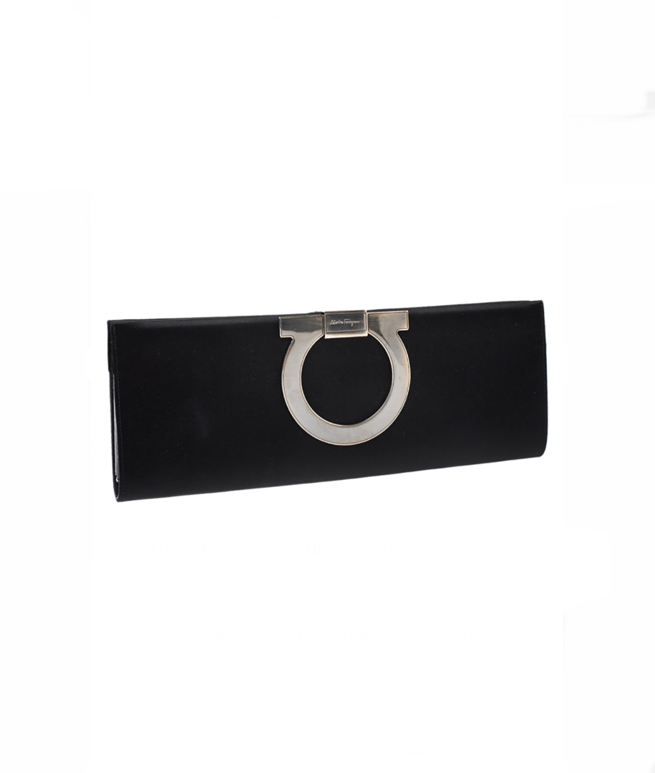 Salvatore Ferragamo Black Patent Clutch Bag