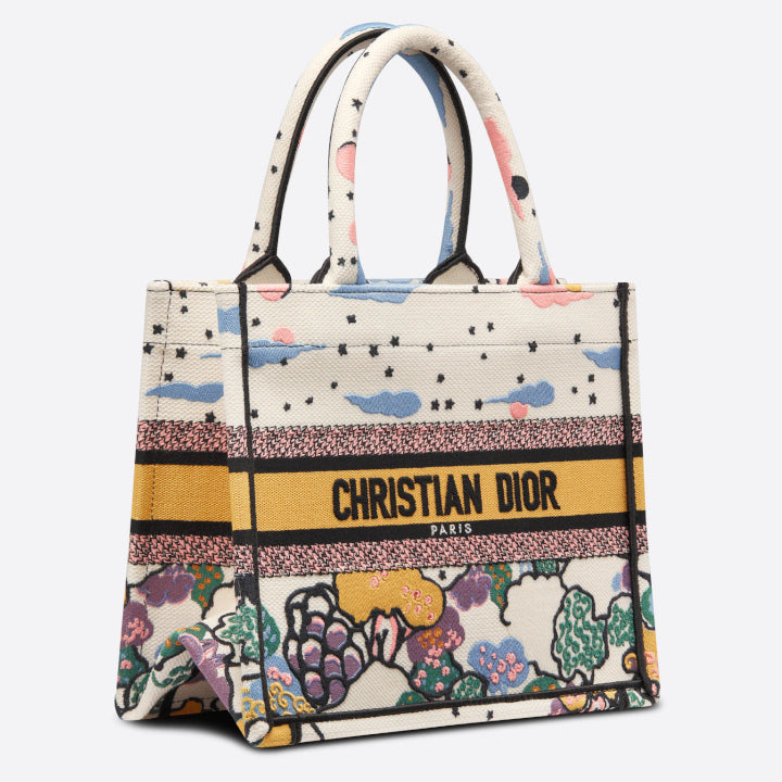 Dior Off White Latte Ciel de RÃƒÆ’Ã‚Âªve Embroidery Small Book Tote Bag