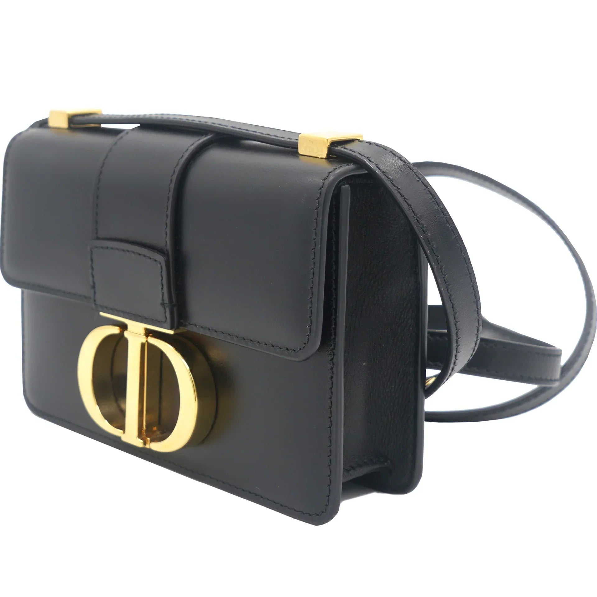 CHRISTIAN DIOR Micro 30 Montaigne Bag Box Calfskin Black