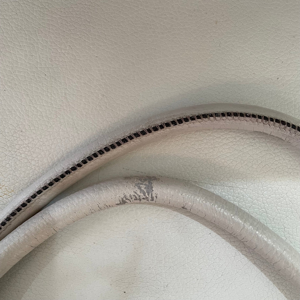 MICHAEL KORS Optic White Medium East West Ring Leather Tote