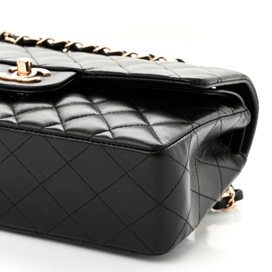 Chanel Lambskin Quilted Small Double Flap Black