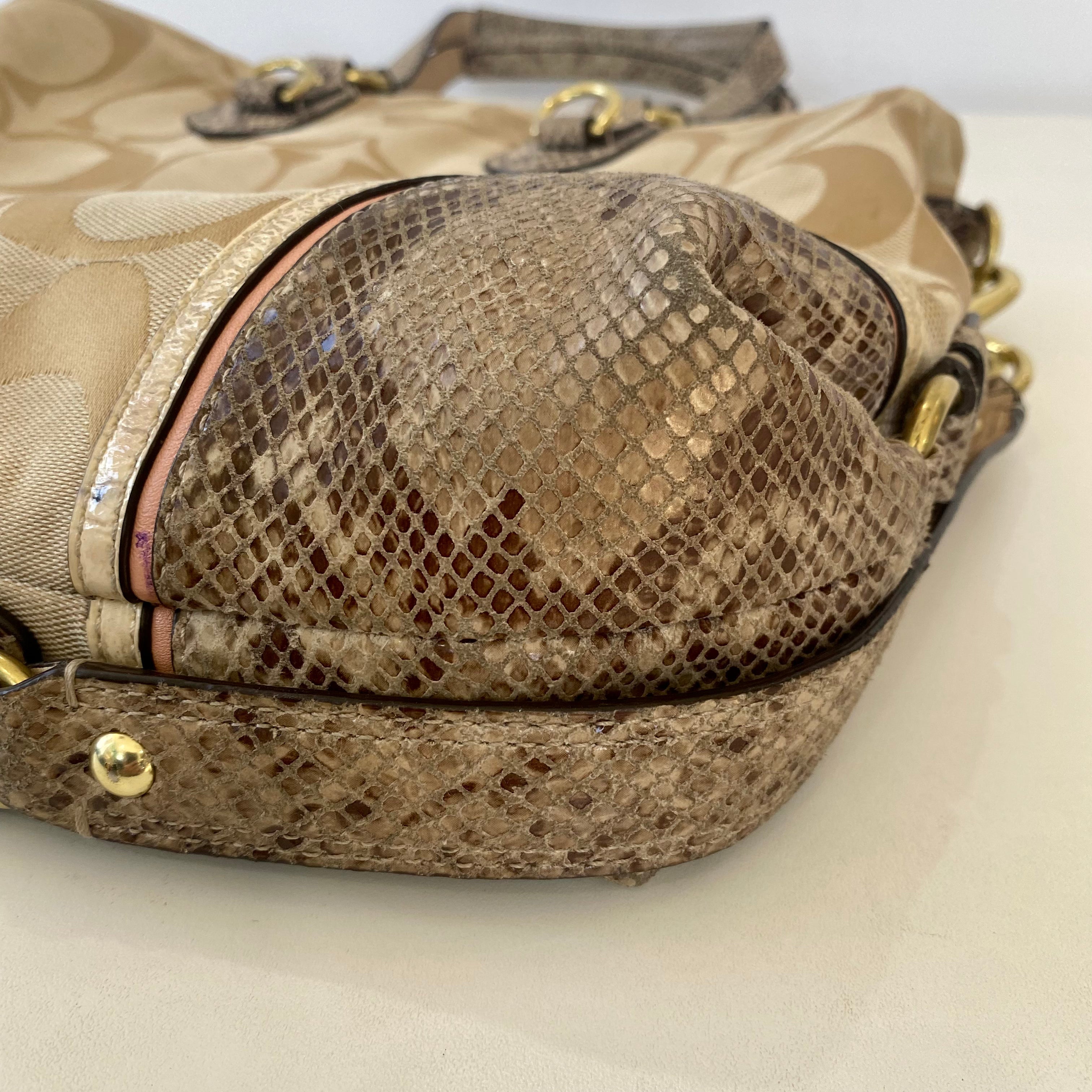 COACH Ashley Spectator Exotic Snakeskin Signature Bag