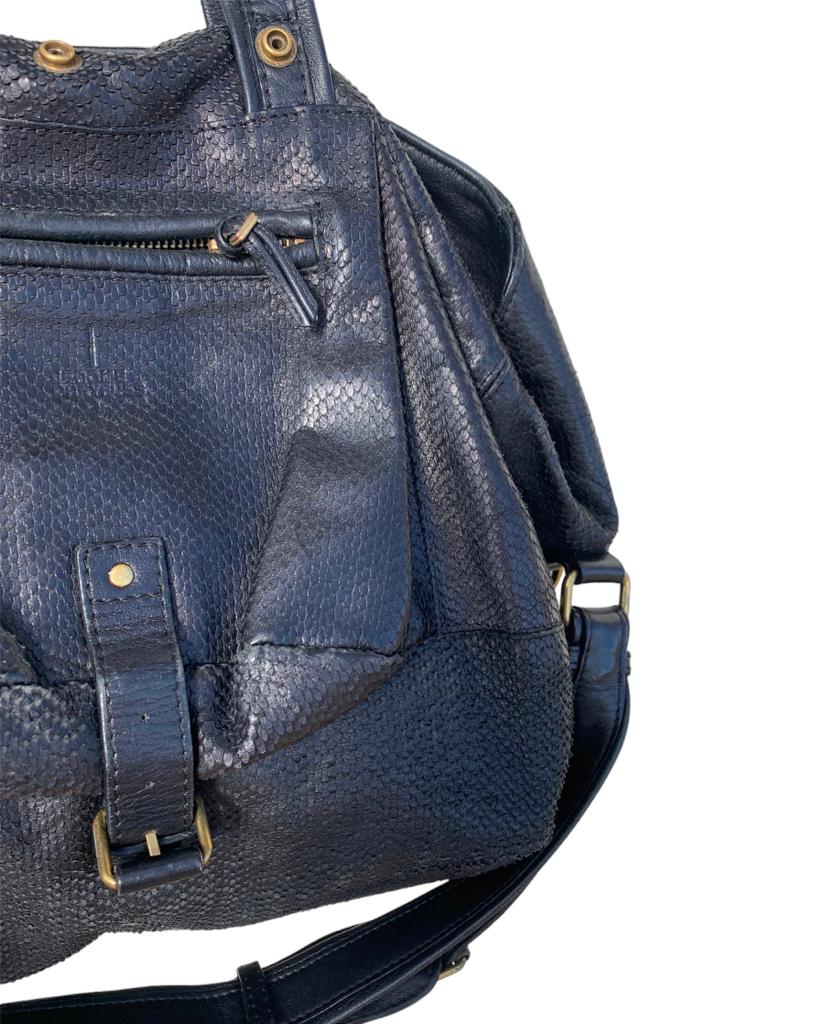 Jerome Dreyfus Black Snakeskin Billy Bag