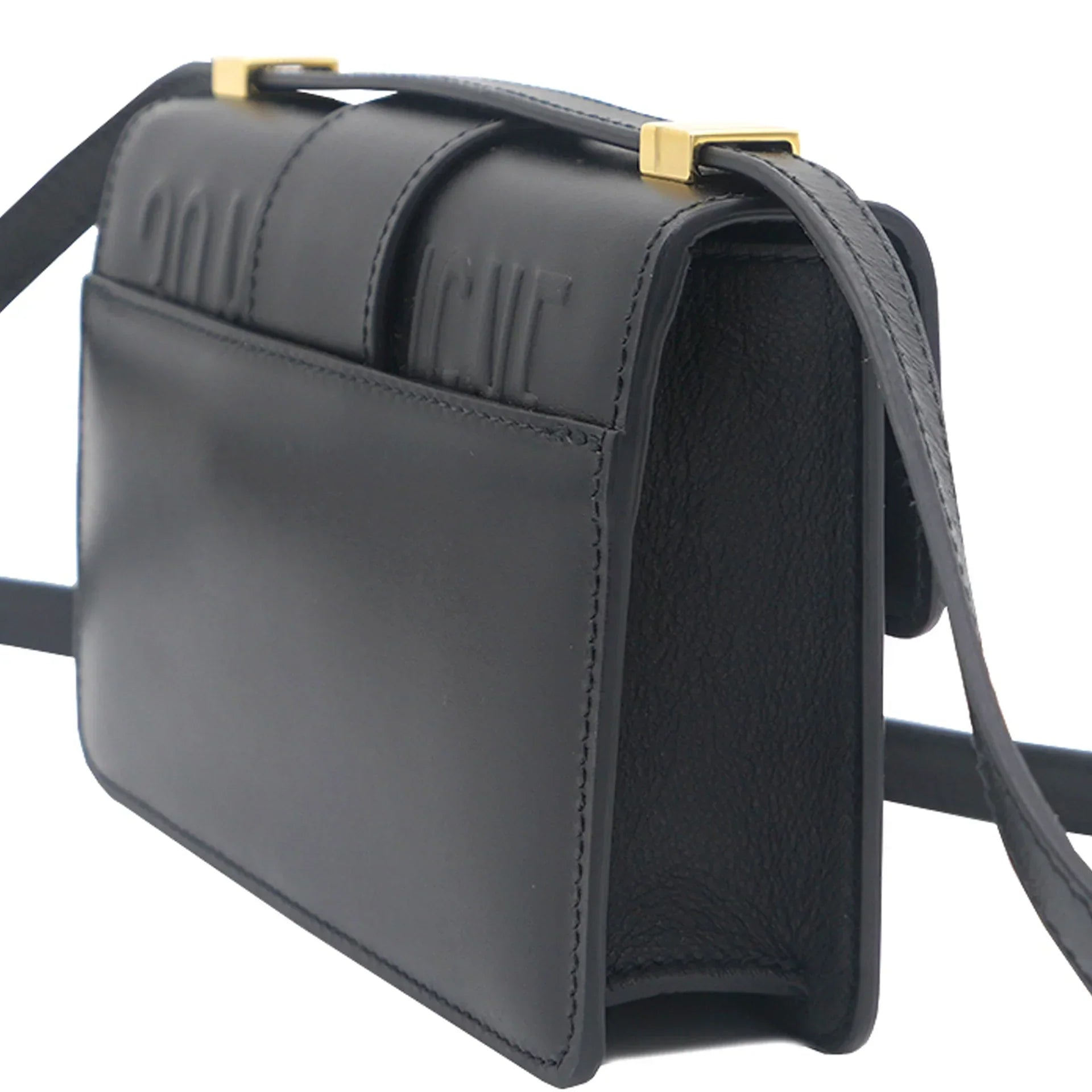 CHRISTIAN DIOR Micro 30 Montaigne Bag Box Calfskin Black