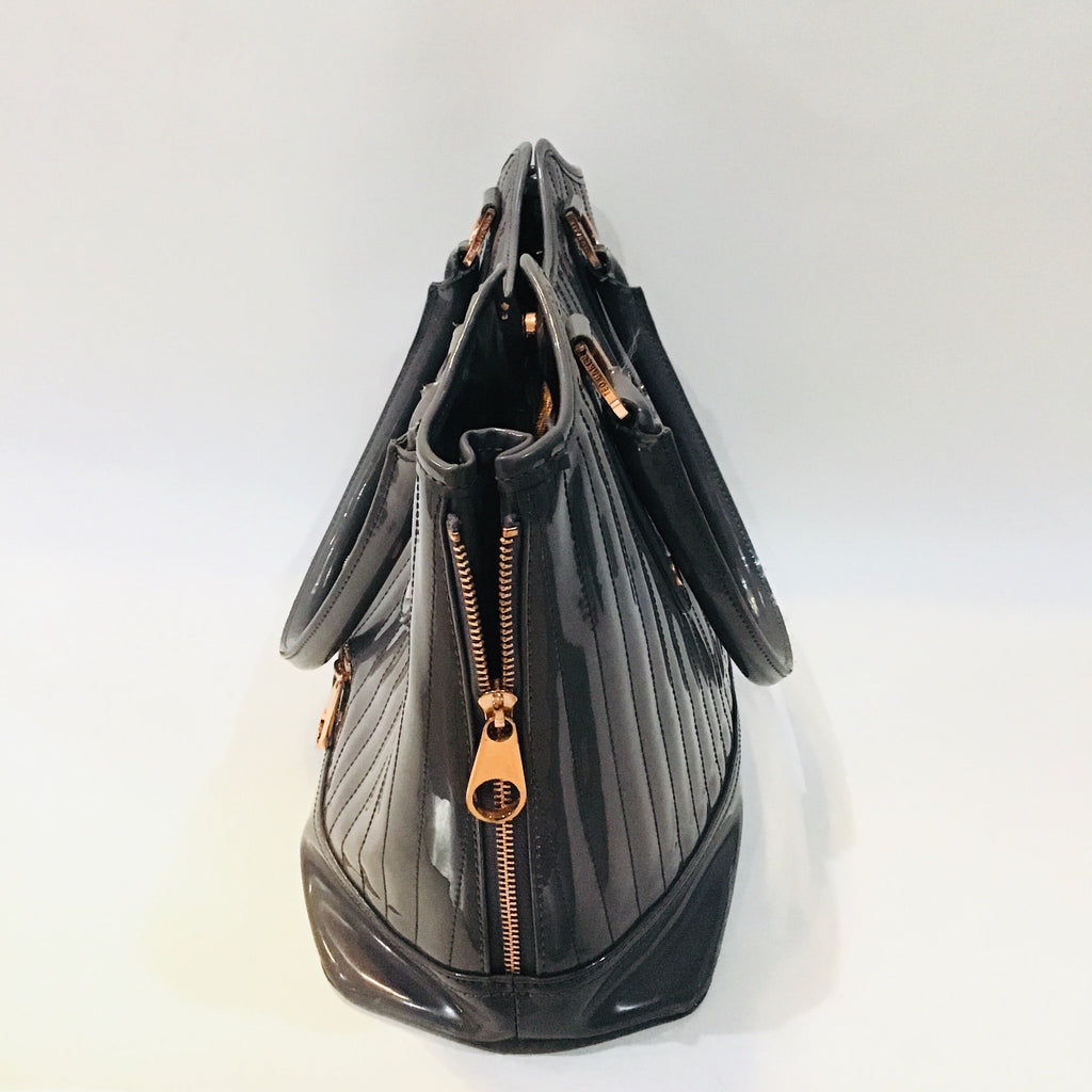 TED BAKER Gray Patent Leather Satchel