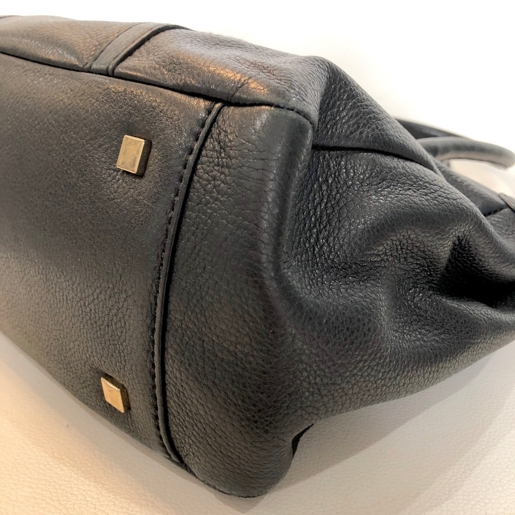 ISAAC MIZRAHI Black Leather Handbag